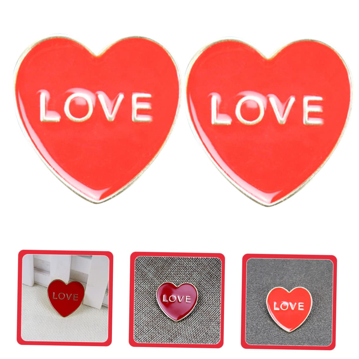SHERCHPRY Brosche Dekoration Kuschelig Weihnachten Für Valentinstag Abzeichen Halter Boutonniere Kappen Eincremehilfe Anstecknadel Für Kleidung Stellnadel Legierung Rot