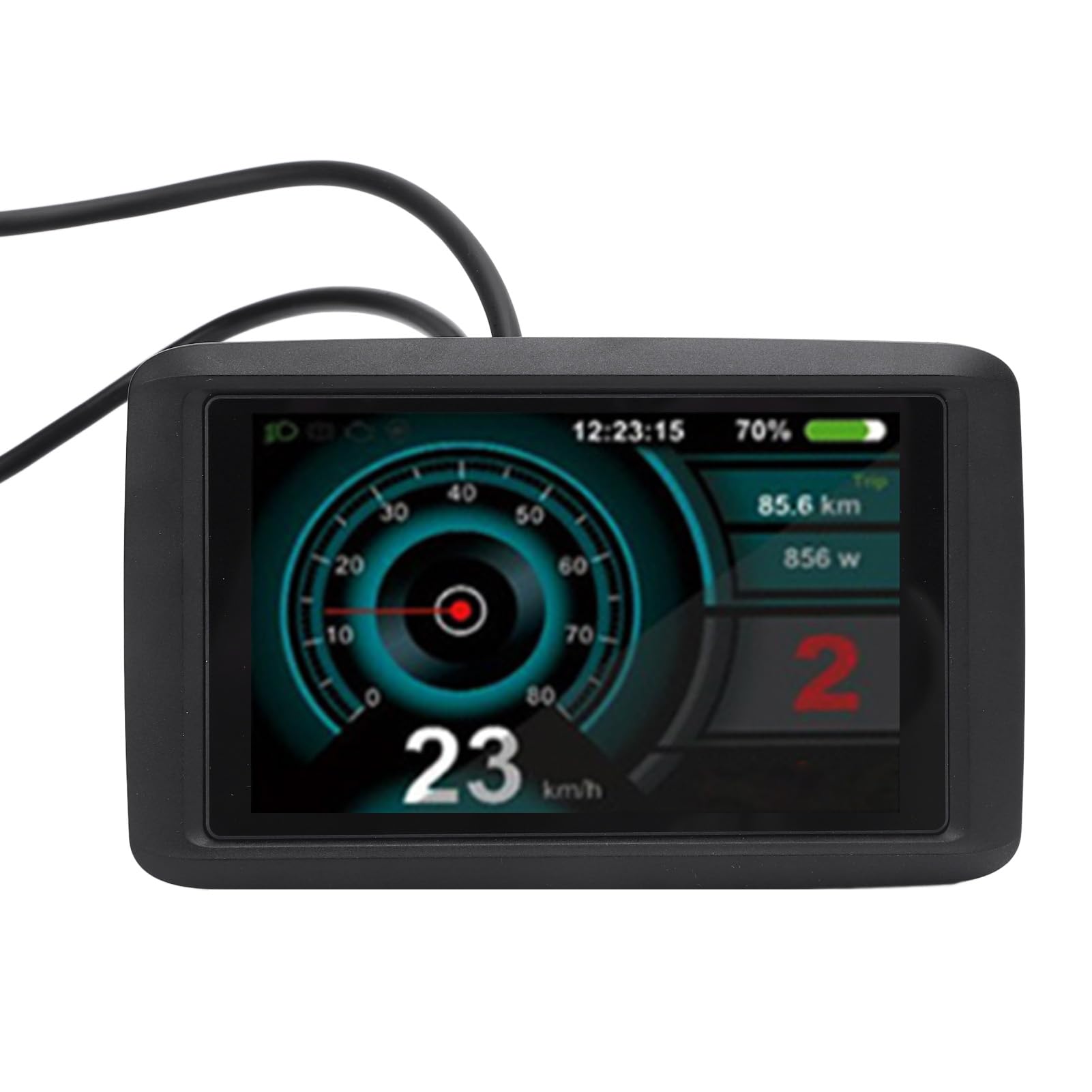Kadimendium Display LCD a Colori per Bici Elettrica Schermo TFT Durevole da 3,5 Pollici con Ricarica USB per Ciclisti di Scooter Elettrici