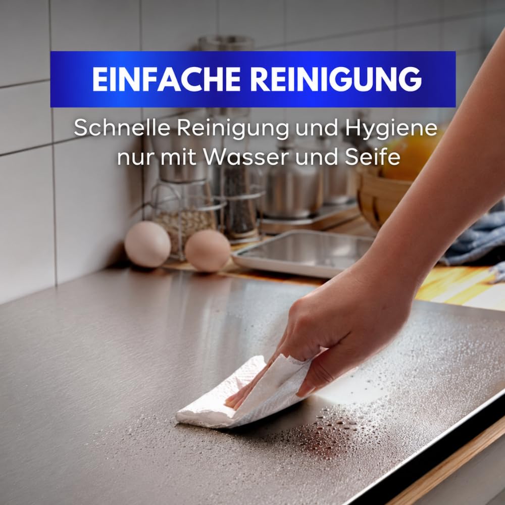 INOXLM Schneidebrett 2 STÜCK Edelstahl + Teigschaber, Edelstahl Arbeitsplatte verschiedene Größen für Küche Bar Restaurant | Knetbrett Made in Italy (40x50 cm Piega 2 cm)