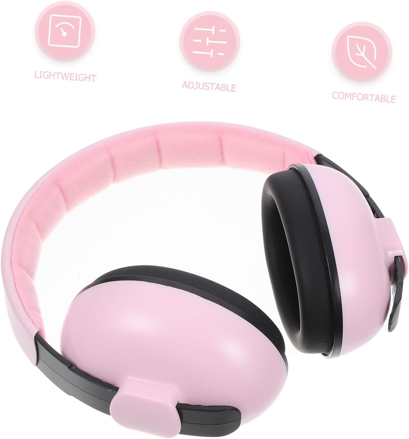 Noise Reduction Earmuffs for and, Pink Hearing Protection Earmuff with Adjustable Headband, Soft Padding Noise Blocking Ear Muffs for Sleeping and Travel
