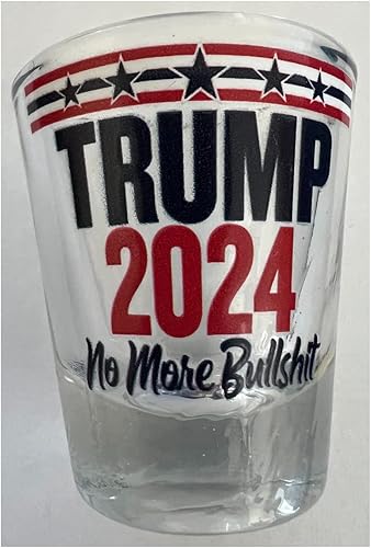 Lunch Money Vaso de chupito Trump 2024 NO MORE BULLSHIT Vaso de whisky Bourbon de 2 onzas Fabricado en Estados Unidos el presidente Donald Trump 4