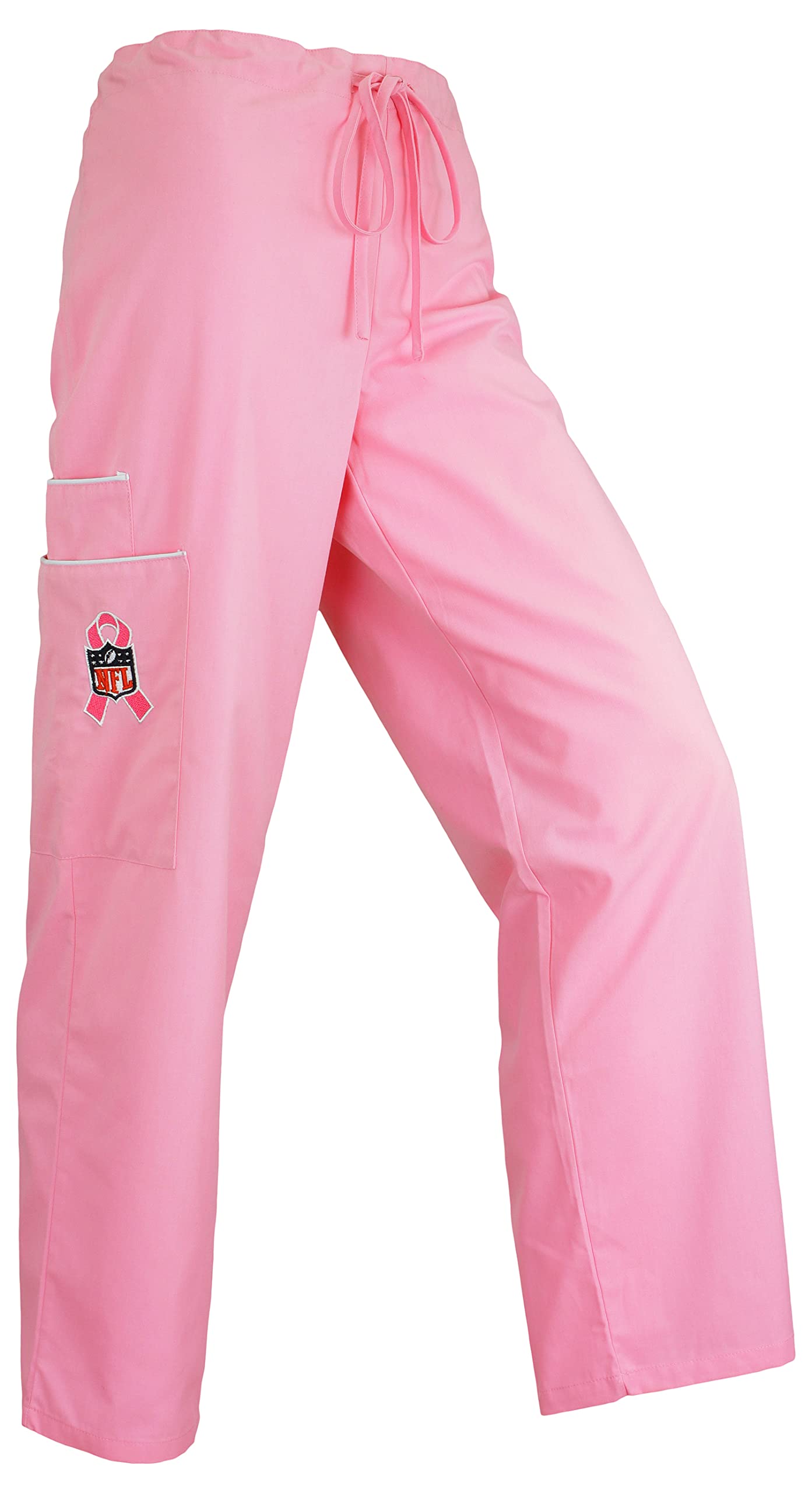 Fabrique Innovations NFL Unisex Breast Cancer Awarness NFL Scrub Pants, Small