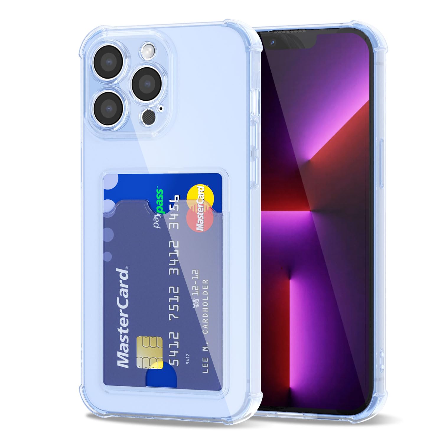 Svanove for iPhone 13 Pro Case Wallet Clear, Card Holder Case with Credit Card Slot