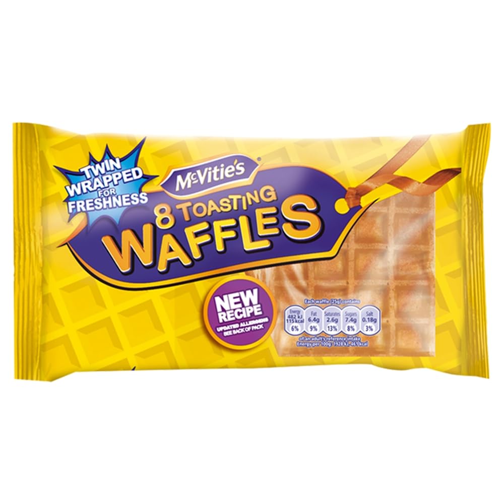 McVitie's Toasting Waffles, 8 x 28 g Waffles per Pack (Pack of 1)