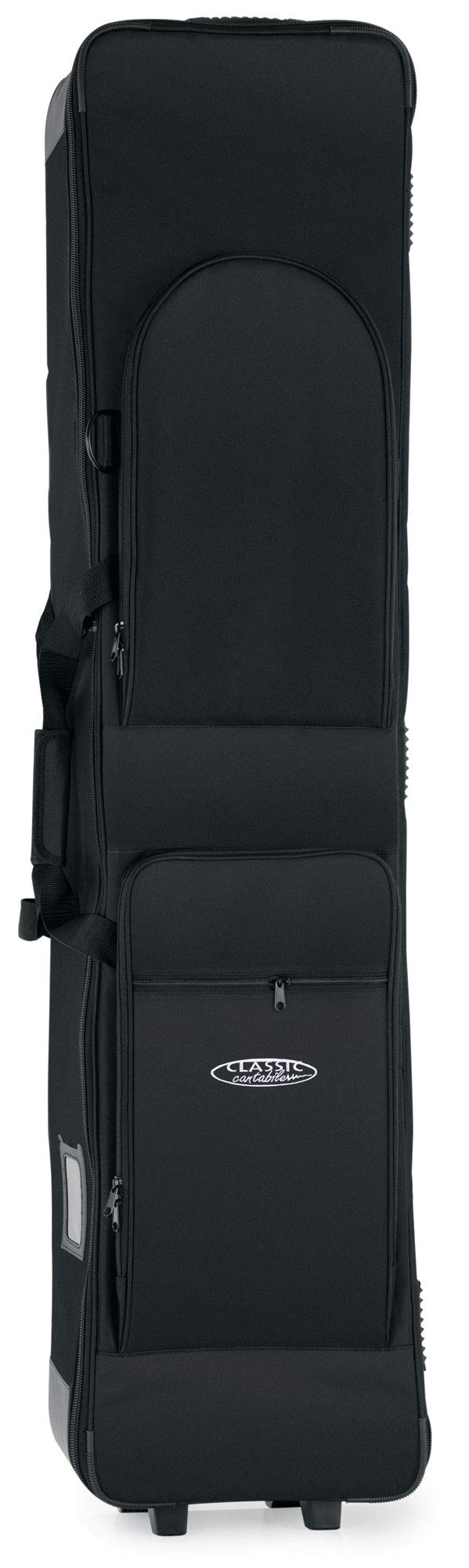 Classic Cantabile Keyboardtasche G1 - mit Trolley-Rollen - 133 x 30 x 17 cm - 2 große Außentaschen - schwarz