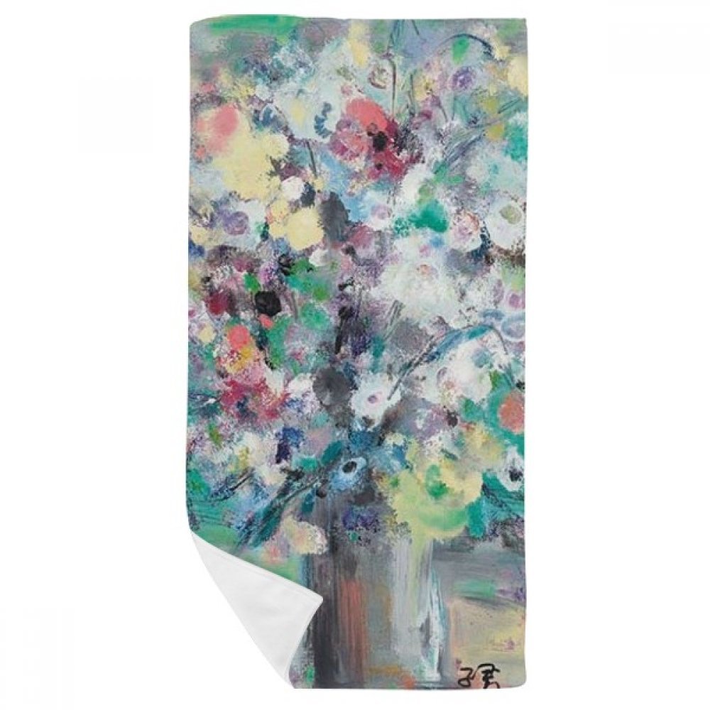 Gant de toilette de 35X70Cm doux pour peau sensible motif peinture à l'huile