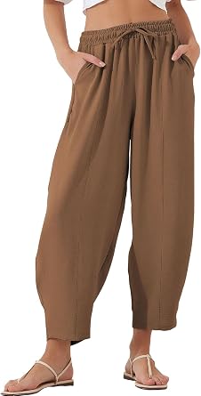 EVALESS Womens High Waisted Wide Leg Palazzo Trousers