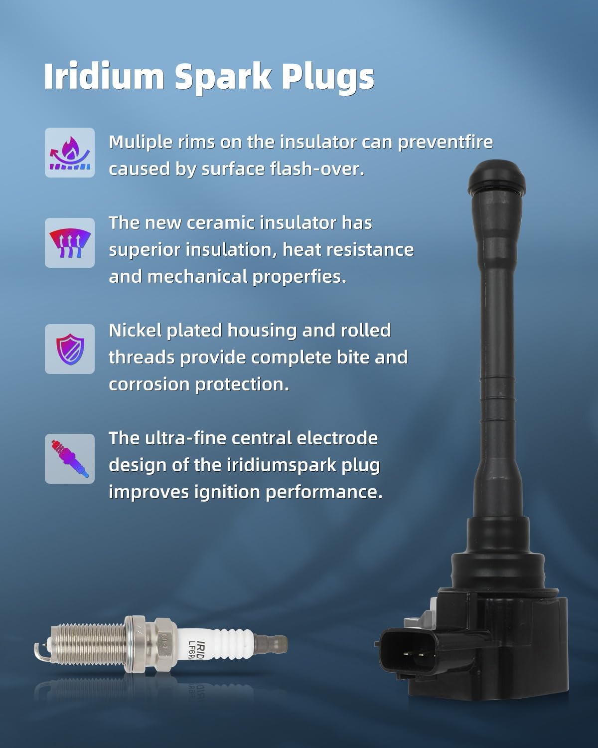 ECCPP 8 ignition coils with 8 iridium Spark Plugs,UF812+ UF813,coils packs,for Nissan TITAN 2017-2020,TITAN XD 2016-2020,NV2500 2018-2020,NV3500 2018-2019C998,GN10880,UF812