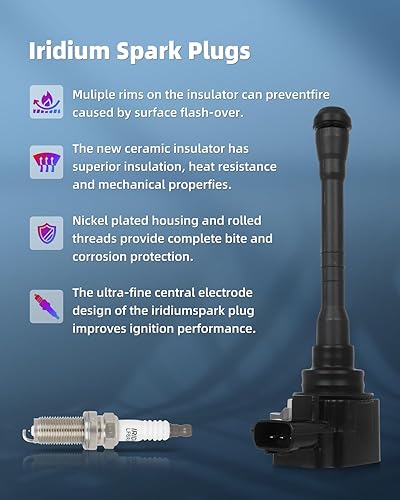 Vista 2326 de ECCPP DG500 6 bobinas de encendido con 6 bujías de iridio 3951 para Ford para Mazda para Mercury 500 Freestyle para Mariner Taurus Escape Tribute