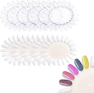 10Pcs False Nail Swatches Wheels Nail Polish Display Wheel Nail Display Color Sample Swatch Wheel Plastic Nail Art Color Tester Wheels for Manicure Swatches Color Show