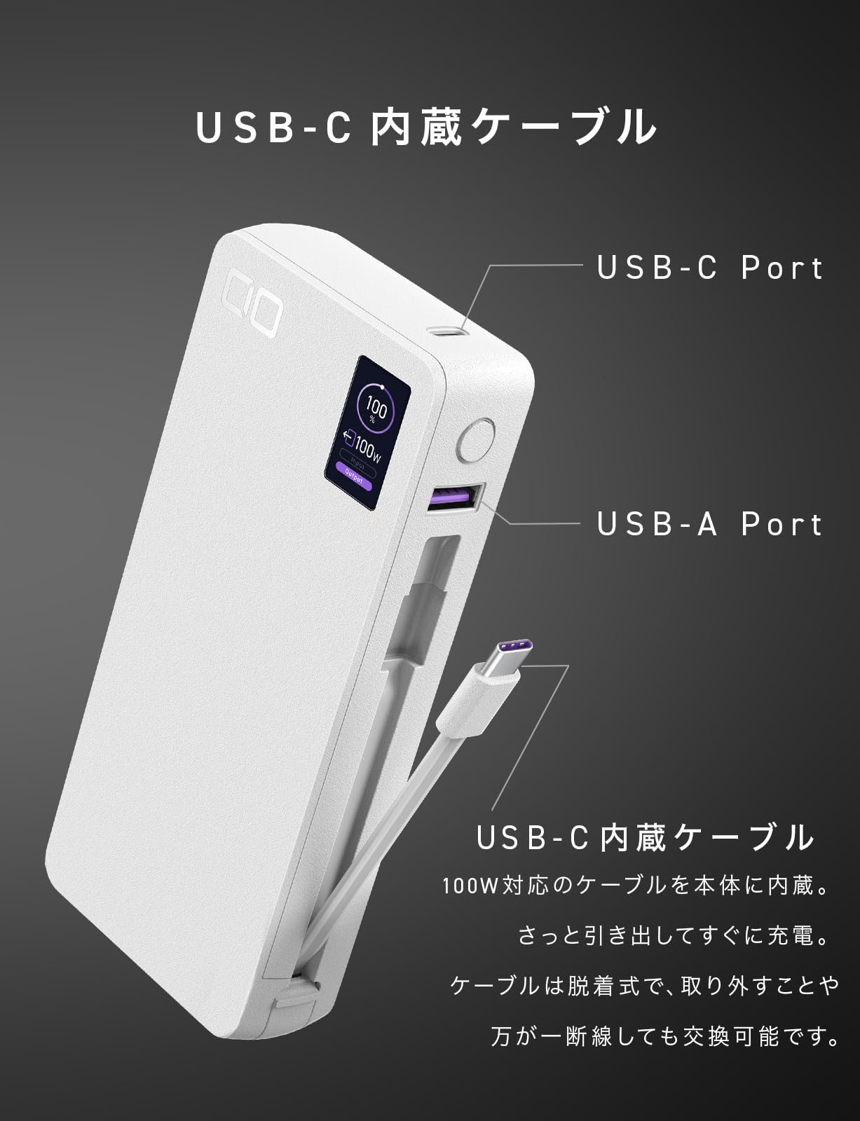 Amazon | CIO SMARTCOBY Pro CABLE 100W 20K モバイルバッテリー PD