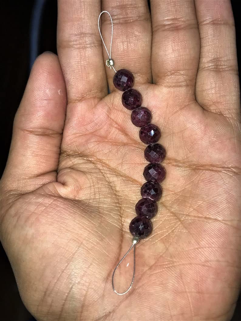 Corindon rubis naturel 10mm en perles à facettes pour concevoir vos bijoux bohèmes de l'été