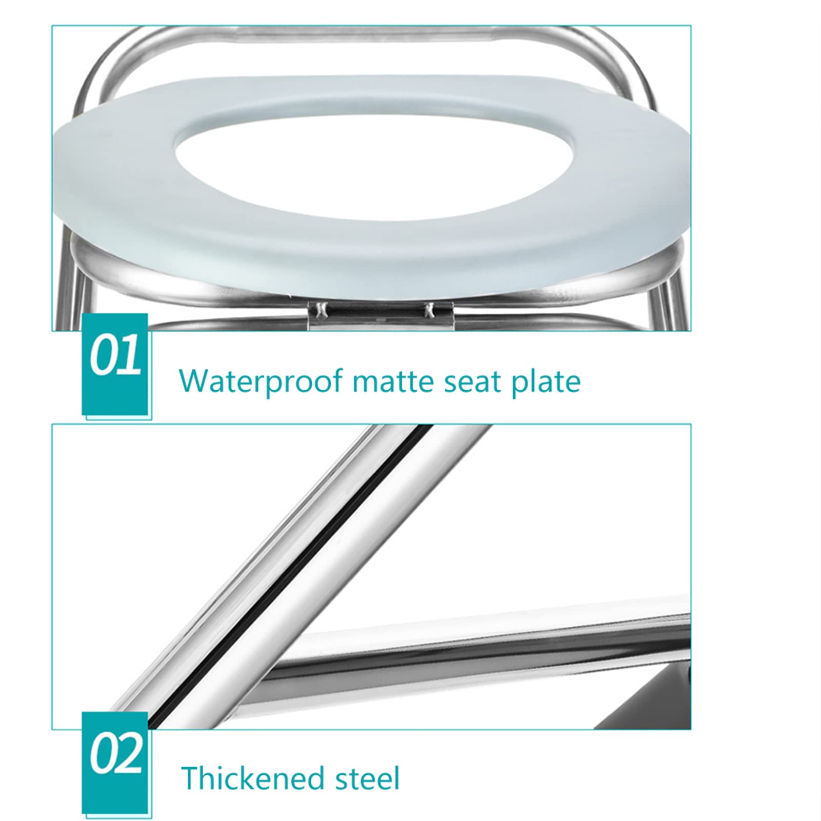 Chaise De Toilette De Camping Portable, WC Camping Car Toilette Seche, Toilette Pliable avec Siège De Toilette, Chaise De Toilette De Camp Pliante De 38 Cm De Hauteu
