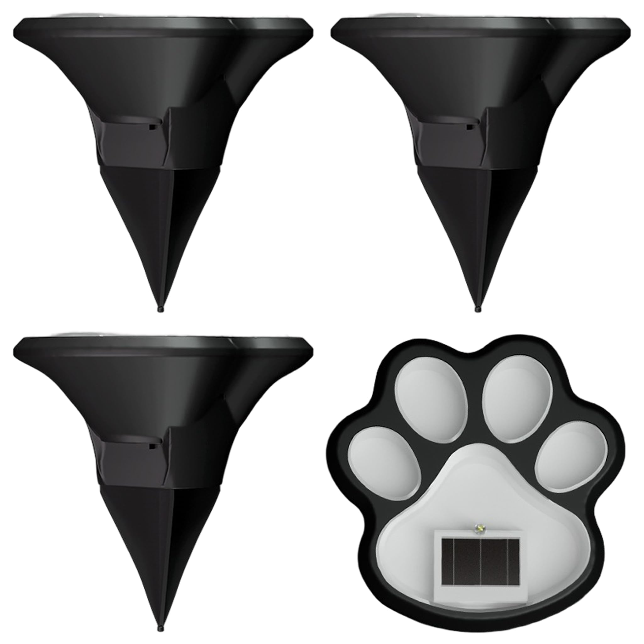 4PCS Paw Print Solar Lights, Cute Solar Walkway Lights Weatherproof Outdoor Light with Auto On/Off for Garden Yard Pathway Lawn Paw Print for Outside