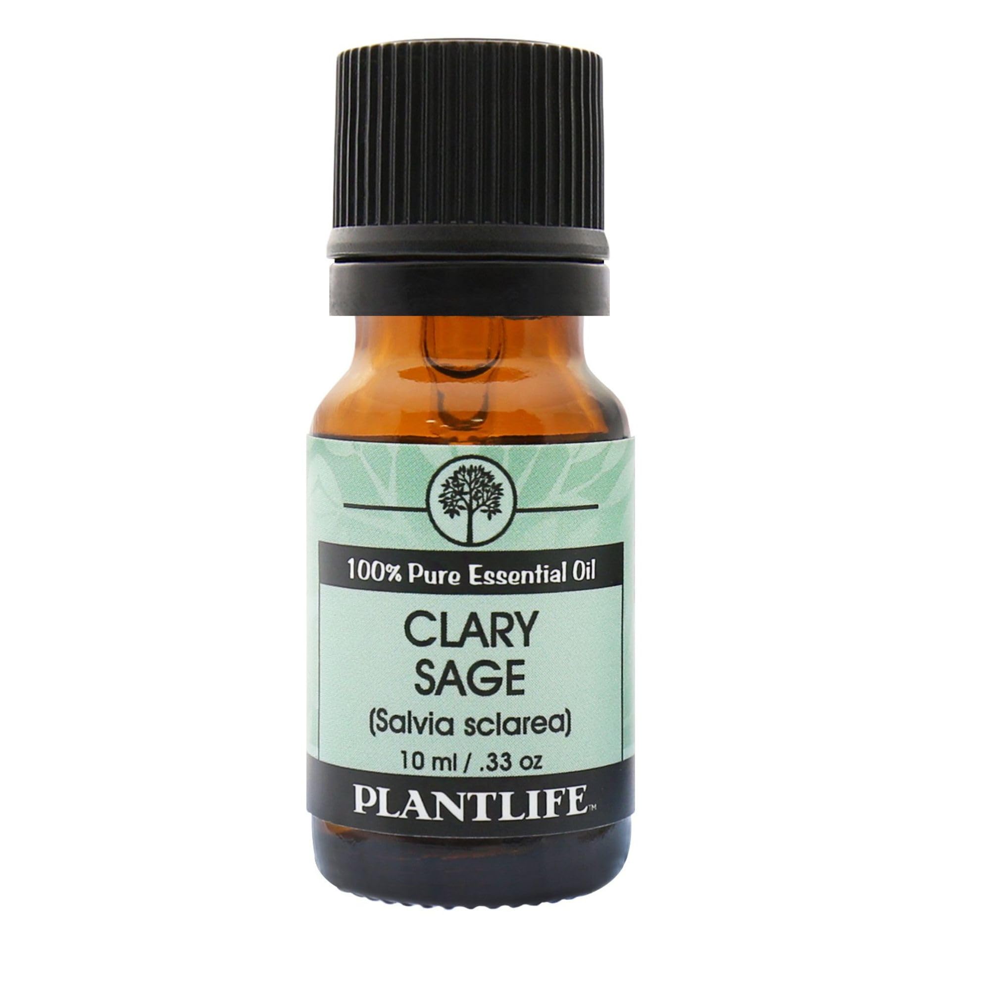 Plantlife Clary Sage Aromatherapy Essential Oil - Straight from The Plant 100% Pure Therapeutic Grade - No Additives or Fillers - 10 ml