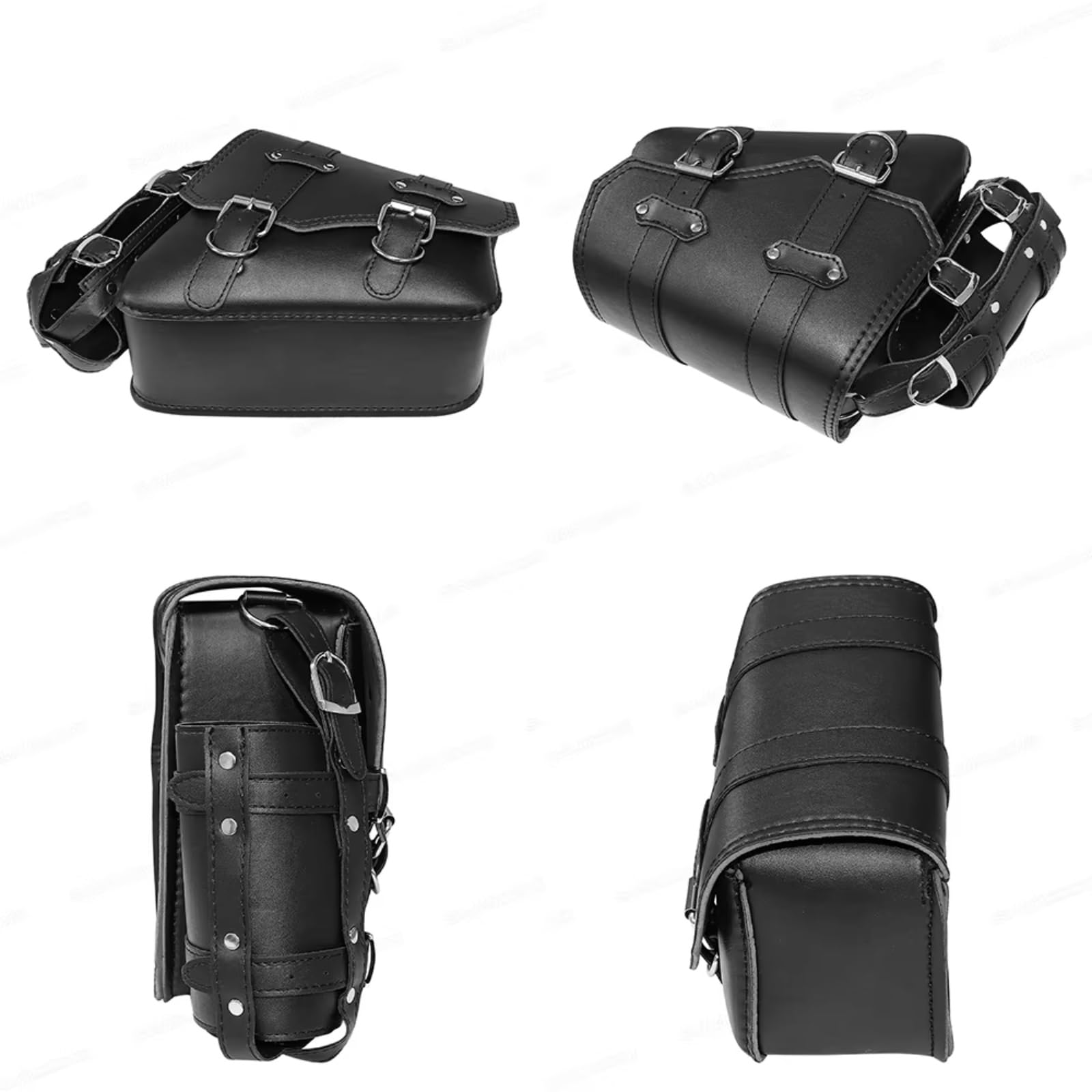 Compatibile Con Chopper Per Borsa Per Viaggio Sella In PU Nera Per Cruiser Con Modifica Degli Accessori Della Borsa Stoccaggio Moto Bollitore Sacche Moto(B)
