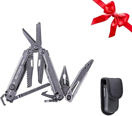 PIONEER - Juego de herramientas multiherramientas 14 en 1 con aguja de tijera, alicates de nariz, tijeras de trauma, clip de bolsillo,