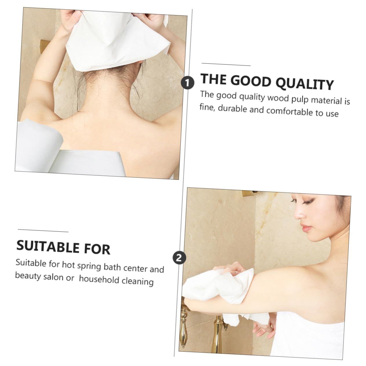 190sheets Disposable Towels Super Absorbent Foot Bath Towels for Spa and Travel Pulp Material Convenient and Foot Wiping