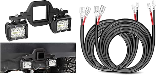 Nilight 2 cápsulas LED de 4 pulgadas y 60 W y kit de extensión de arnés de cableado de 10 pies para luces todoterreno, iluminación de barcos, 2 años