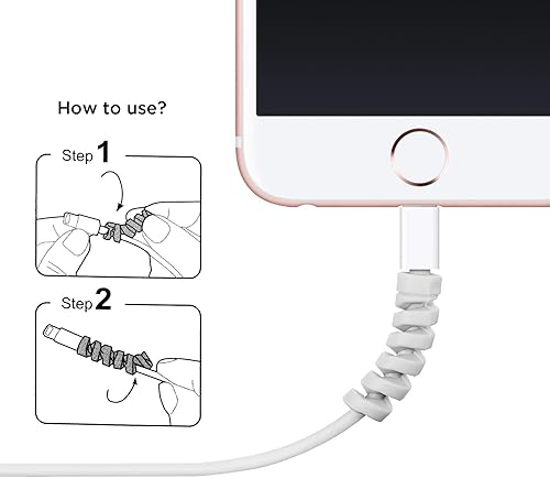 Miniatura 10 de Jetec 24 protectores de cable de cargador, protector de cable flexible de silicona, protector de cable USB en espiral para auriculares, laptop,
