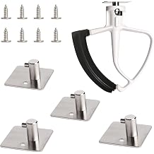 Stand Mixer Attachment Holder for Kitchen Aid Attachment Flat Beater Flex Edge Beater Wire Whip Dough Hook Stainless Steel Hanger Pack of 4