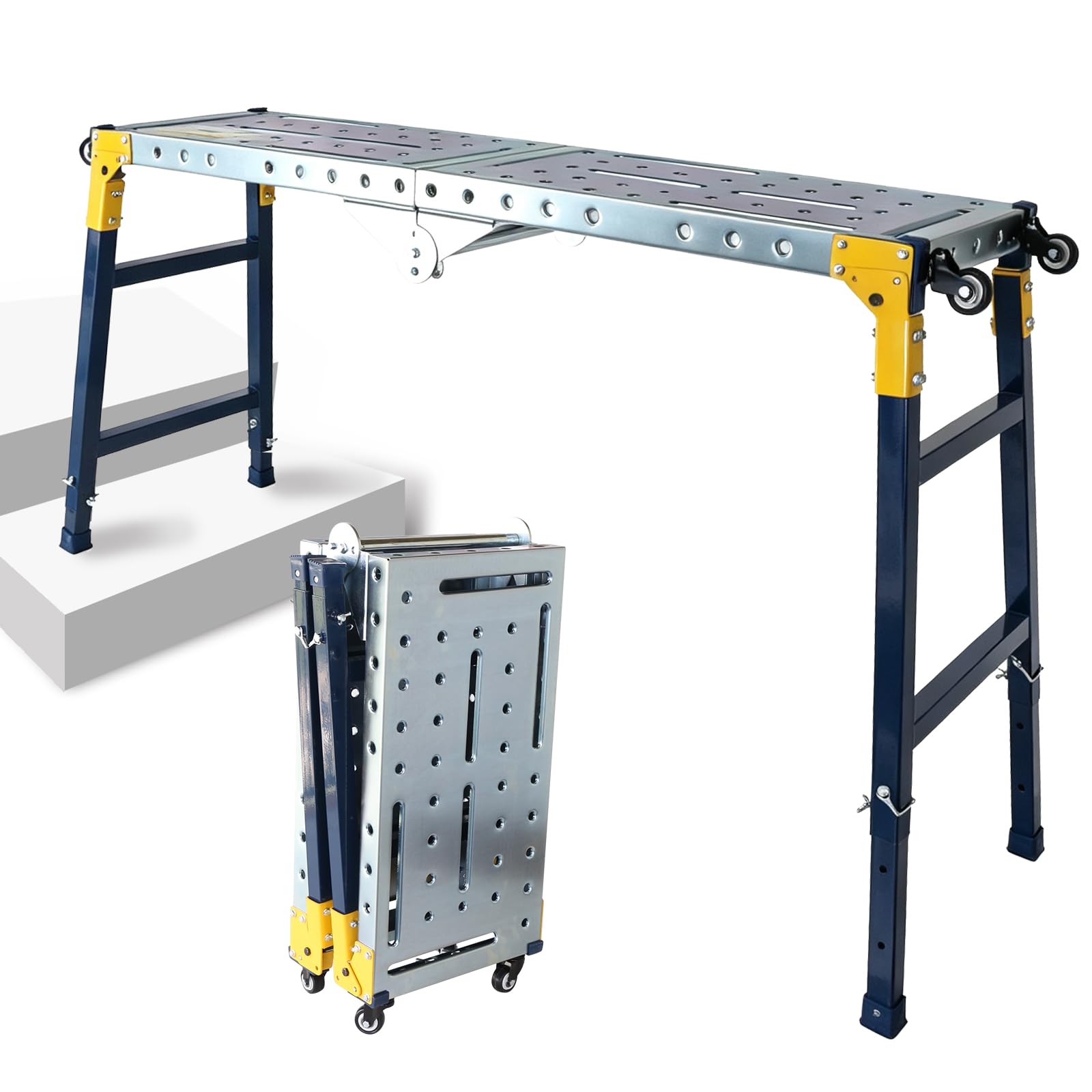 Piattaforma di lavoro pieghevole 55 x14 galvanizzata, altezza 27
