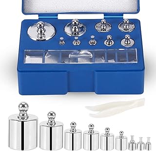 Calibration Weights Set 17Pcs 10mg-100g Grams No.45 Steel Weight Set Including Tweezers and Storage Box High Accuracy for Calibration Jewelry Scale