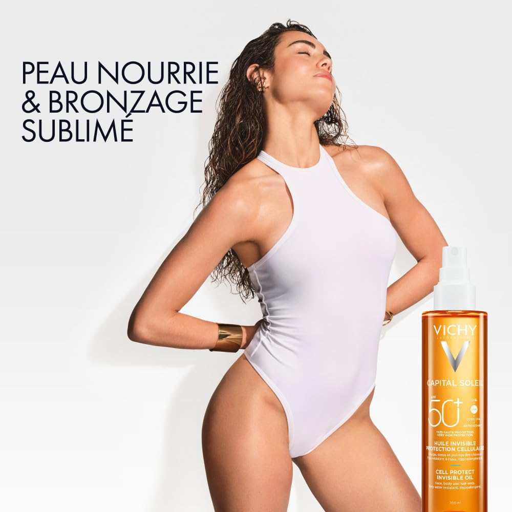 Vichy Capital Soleil Huile Solaire SPF50+ Visage Corps Cheveux 200 ml