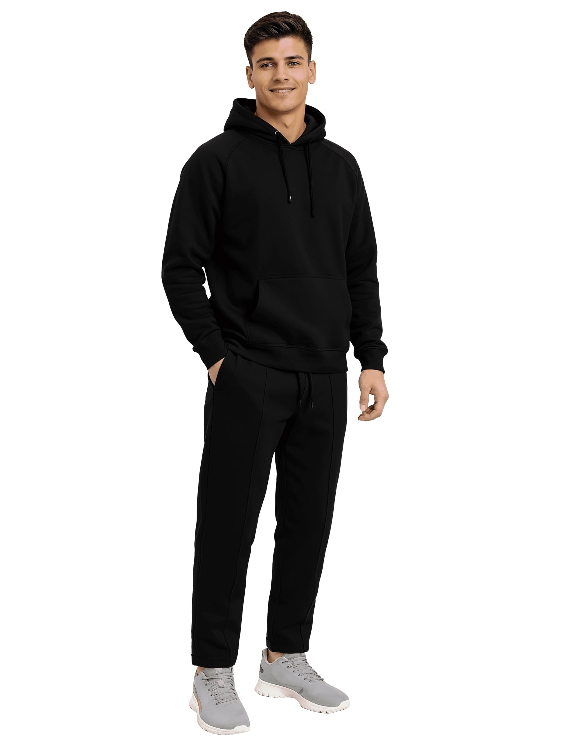 twinny zone Fleece Co-ord Set | Hooded Sweatshirt and Lower for Men Women (Set of 2 | 300 GSM | Hoodie+Lower1)-picture-12