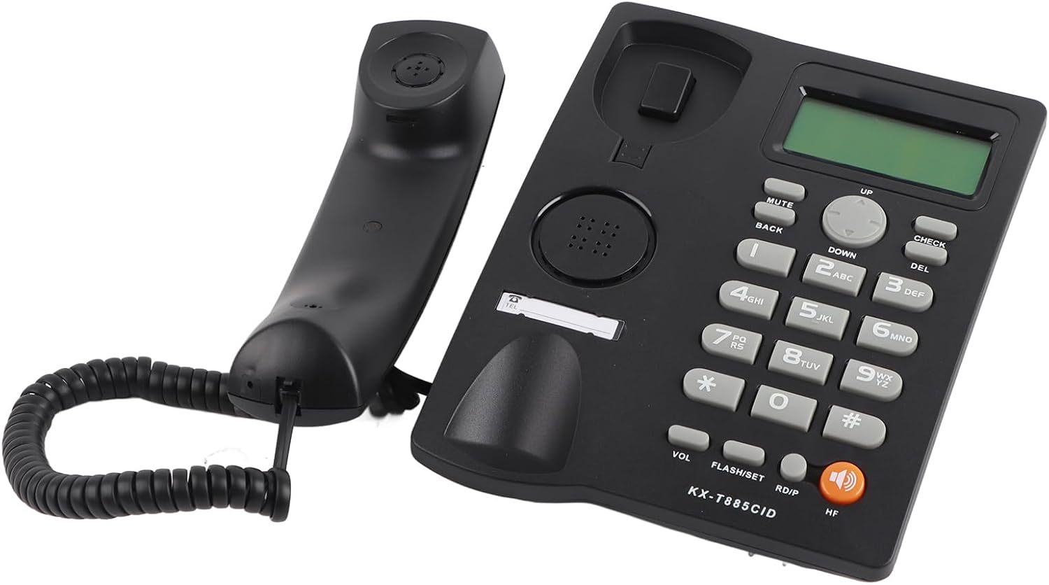 Caller ID Home Office Hotel Telephone with Clear Sound and Mute Function, Handsfree Calling Wired Phone, English (Black)