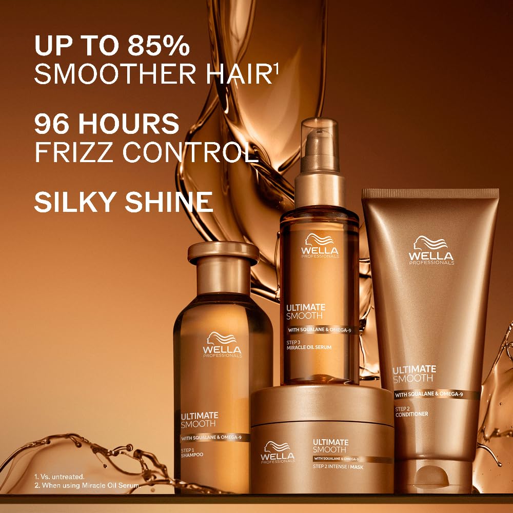 Wella Professionals Ultimate Smooth Hair Mask – pielęgnująca kuracja do włosów ze skwalanem i Omega 9 – do suchych, matowych i kręconych włosów (500 ml)