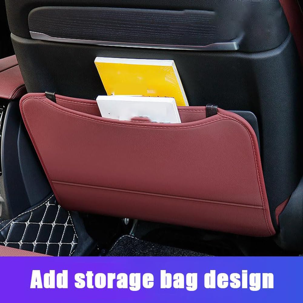 2 Stück Auto Rückenlehnenschutz für Jeep Cherokee Grand Cherokee 2003-2019, Autositz Kickschutz mit Taschen, Rücksitz Organizer aus Wasserdichtem Leder,C Brown