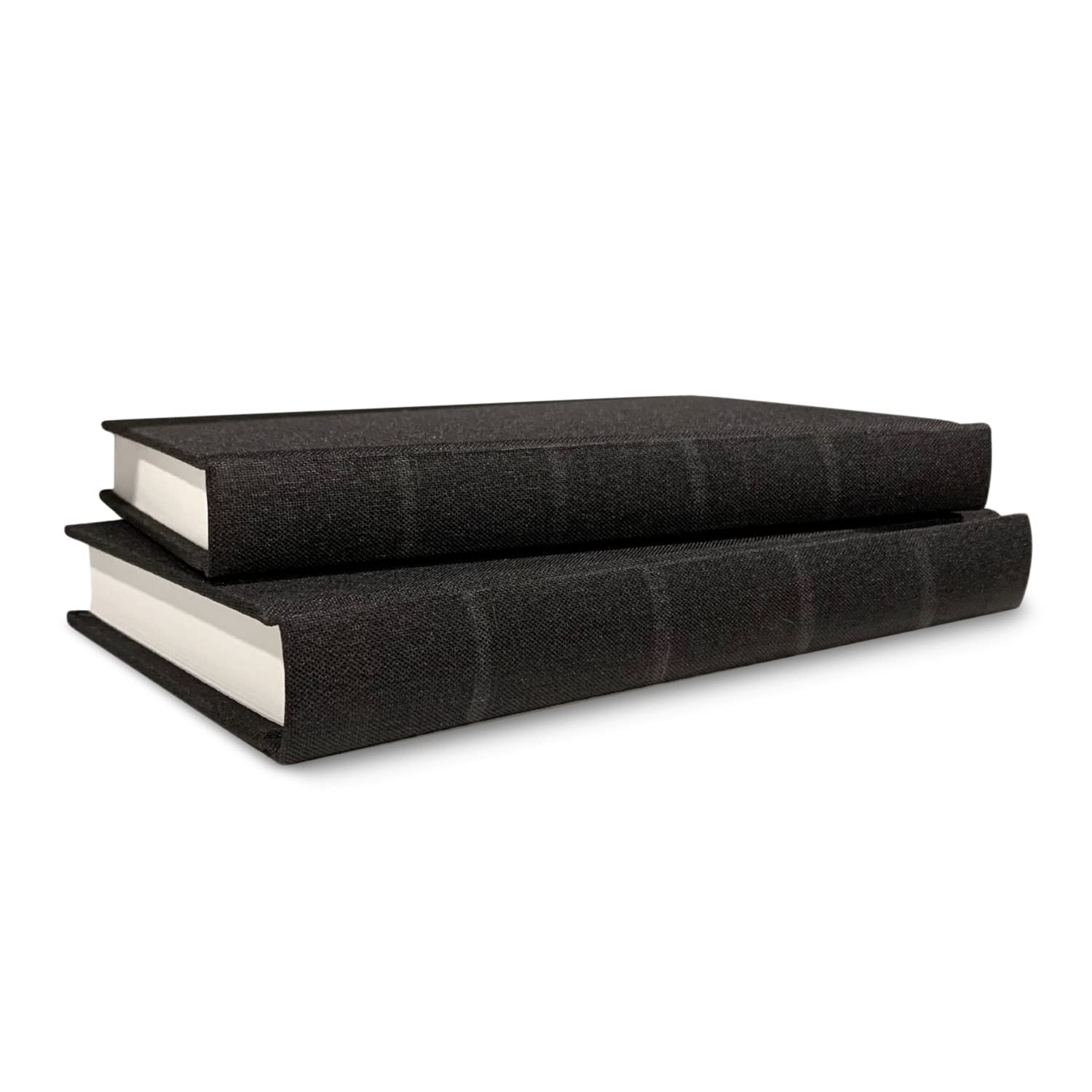 Textured Linen Home Decor Book (Black with Textured Spine)