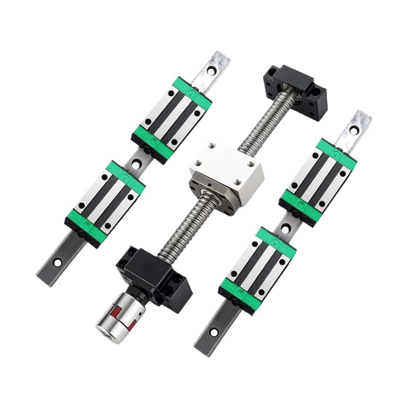 Metal Ball Screw nut end Processing 2pcs HGR25 +4pcs HGH25CA Slider +1 Set SFU2505 C7 Ball Screw with Nut L1050-1400mm for Engraving Machine(1350mm)