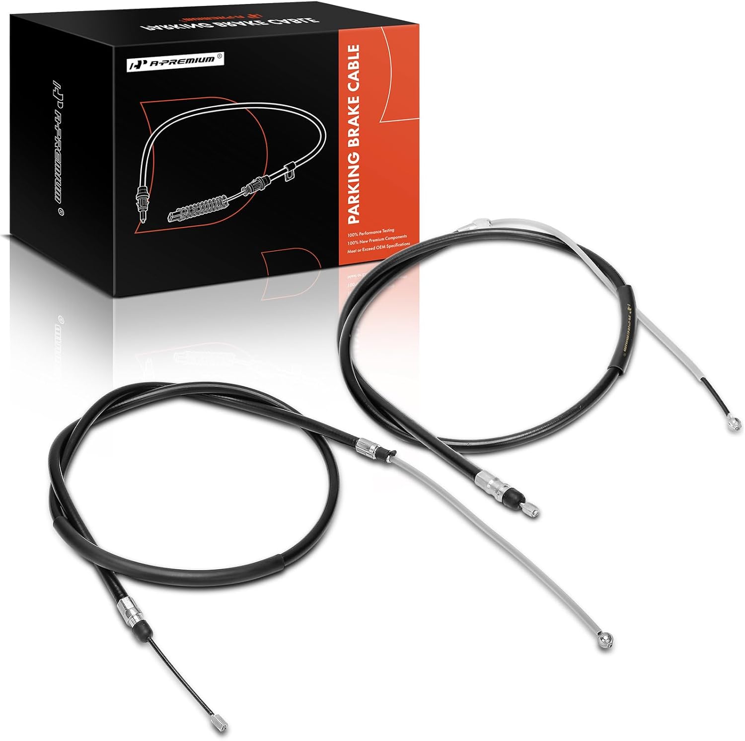 A-Premium Rear Driver & Passenger Side Parking Brake Cable Assembly Compatible with BMW Models: X3 2004-2010, 2-PC Set - Replace# 34403400796, 34403400795