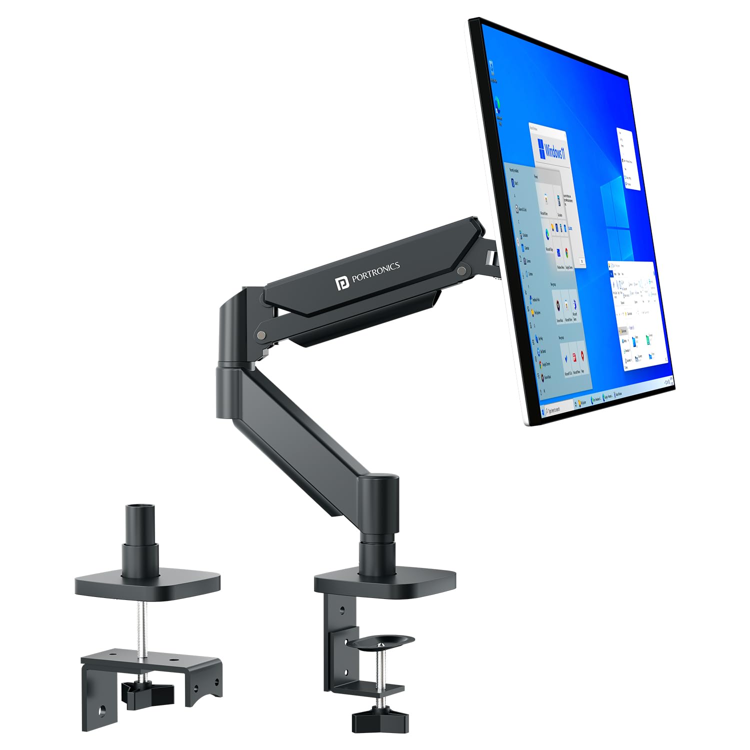 Portronics Aerolift Solo Monitor Arm - Desk Mount -9