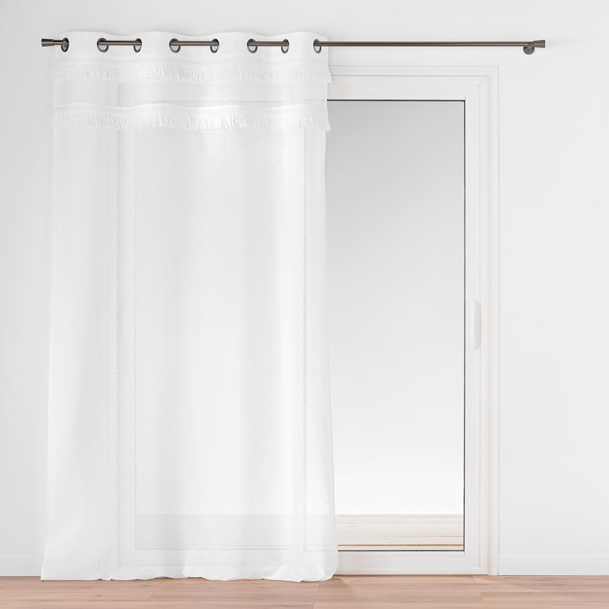 Douceur d'Intérieur, Frangina Eyelet Curtain 140 x 280 cm Sandblasted Frangina Fringe