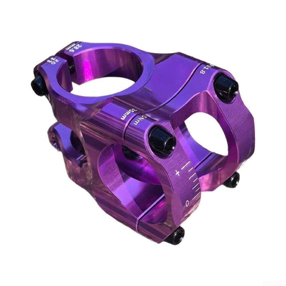Caswynlife 35mm Short CNC Hollow Bike Stem Lightweight Aluminum Alloy 31.8mm Clamp MTB Riser Fit 28.6mm Steerer Tube for Trail Downhill Off Road Cycling(Purple)