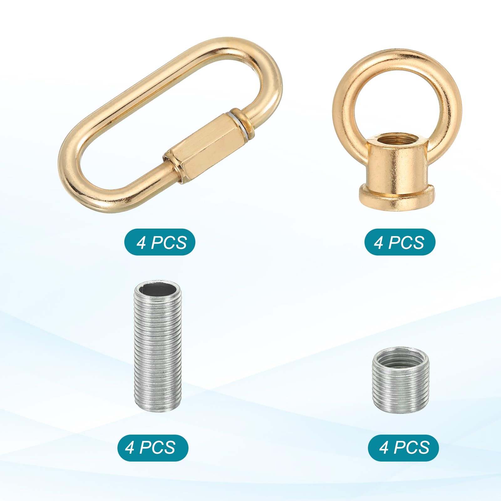 PATIKIL M10 Fine Thread Lamp Female Loop Holder with M12 Adapter Chain Quick Link - Image 3