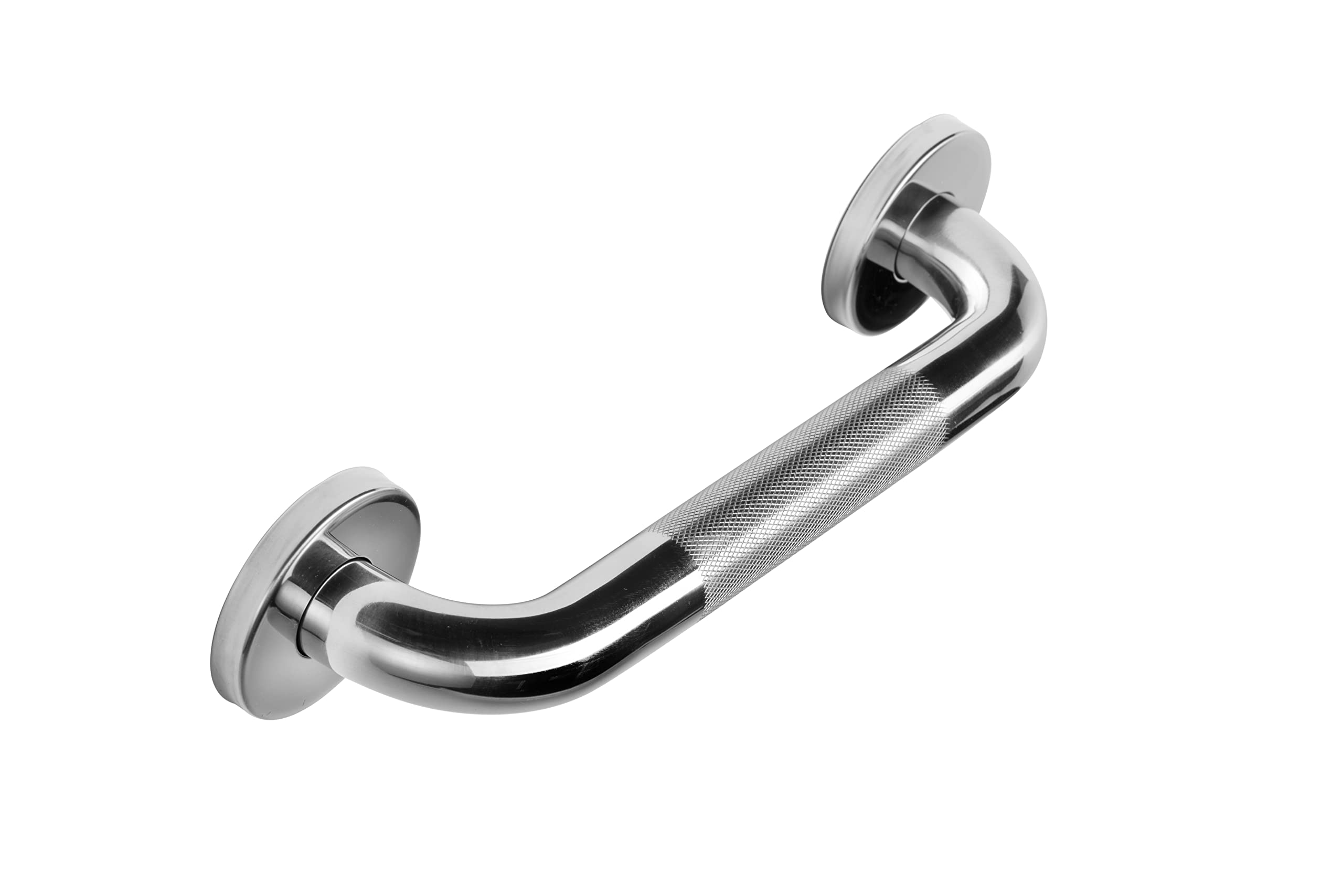 Croydex Gerader Haltegriff, Edelstahl, rutschfest, unsichtbare Befestigung, 30 cm, Chromfarben