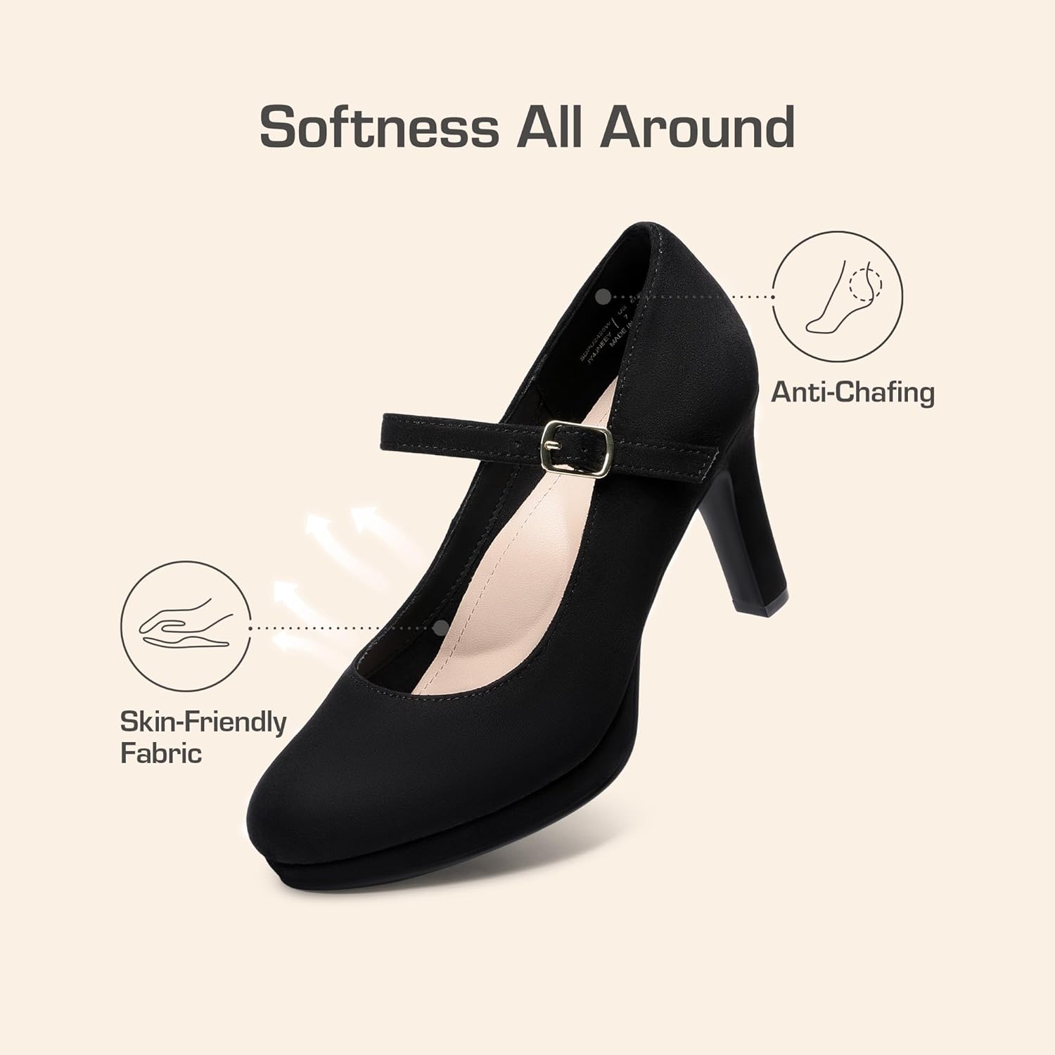 DREAM PAIRS Women's Pumps Close Toe Classic High Heels Round Toe Comfortable Low Platform Mary Jane Dress Shoes - Image 5