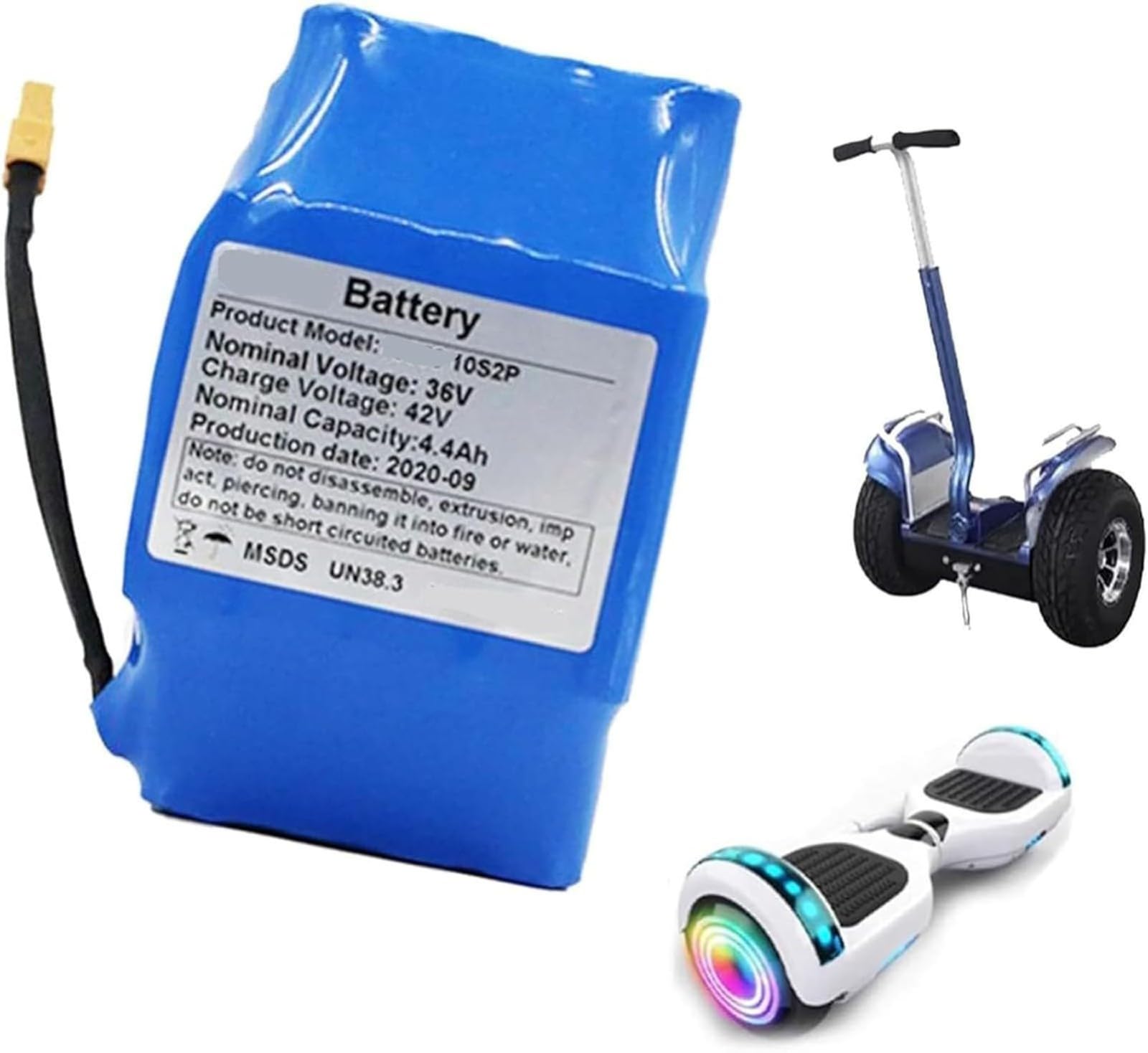 Batterie 36V pour Vélo Électrique, E-Bike Batteries 36V 4400Mah 10S2P Batterie Haute Capacité pour Hoverboard, Compatible avec Prise XT60