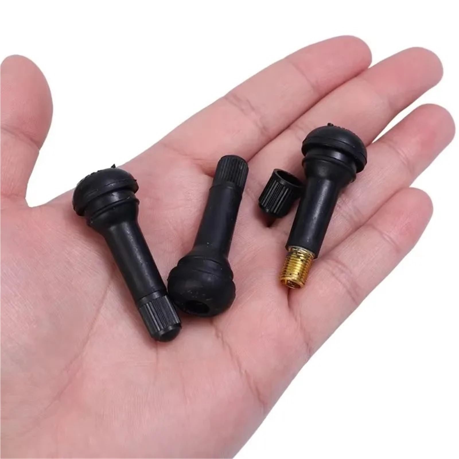 Cappucci delle valvole TR414 Steli delle valvole dei pneumatici ruote per auto tubeless con cappucci antipolvere Cappucci in gomma neri Valvole in per(20pcs black)