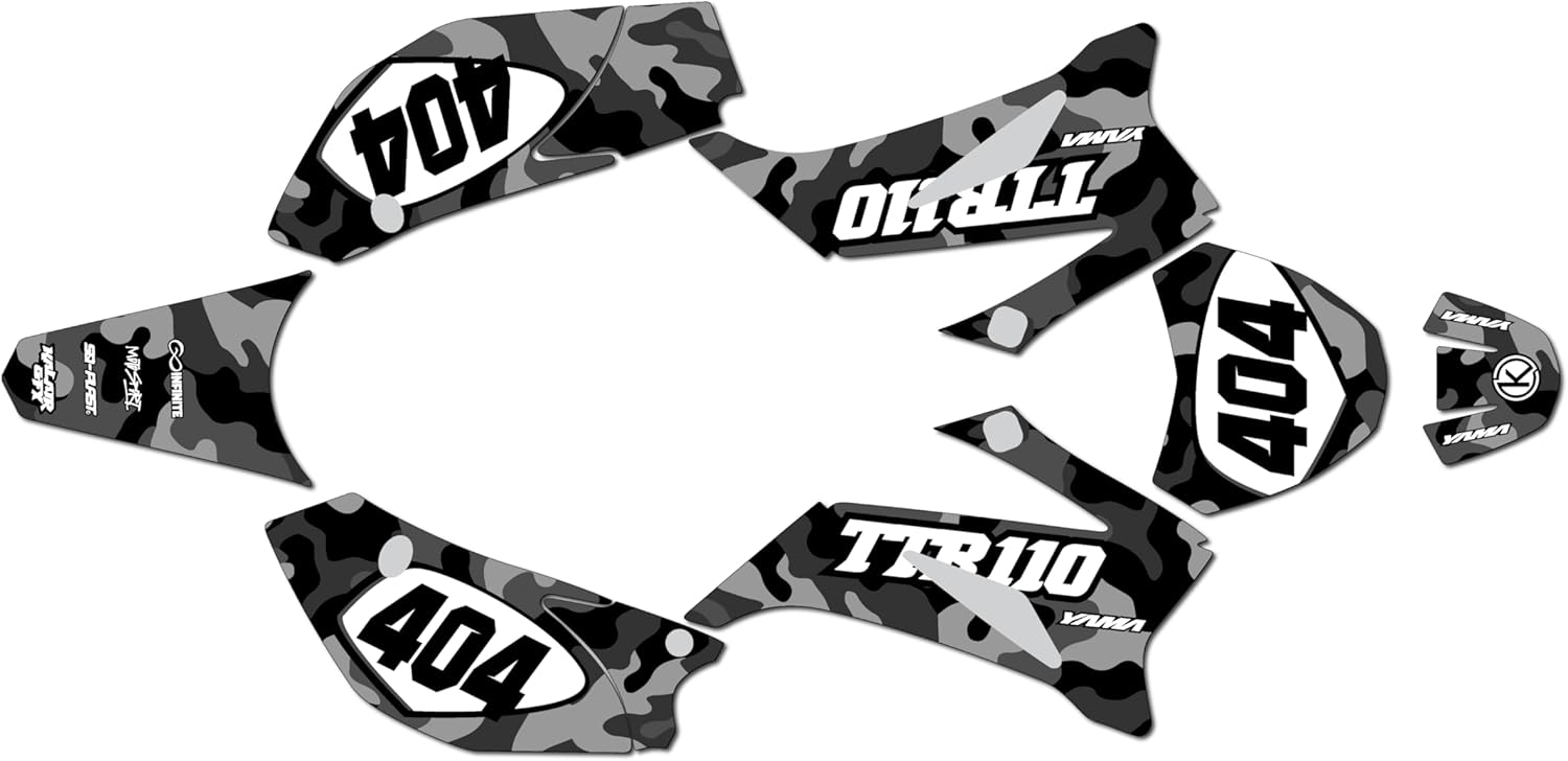 Graphics Kit for Yamaha TTR110 (2008+) INVASION Series Pink 09 Mil - Dirt pit bike motorcycle stickers, dirtbike racing automotive decal motocross accessories no-plastics