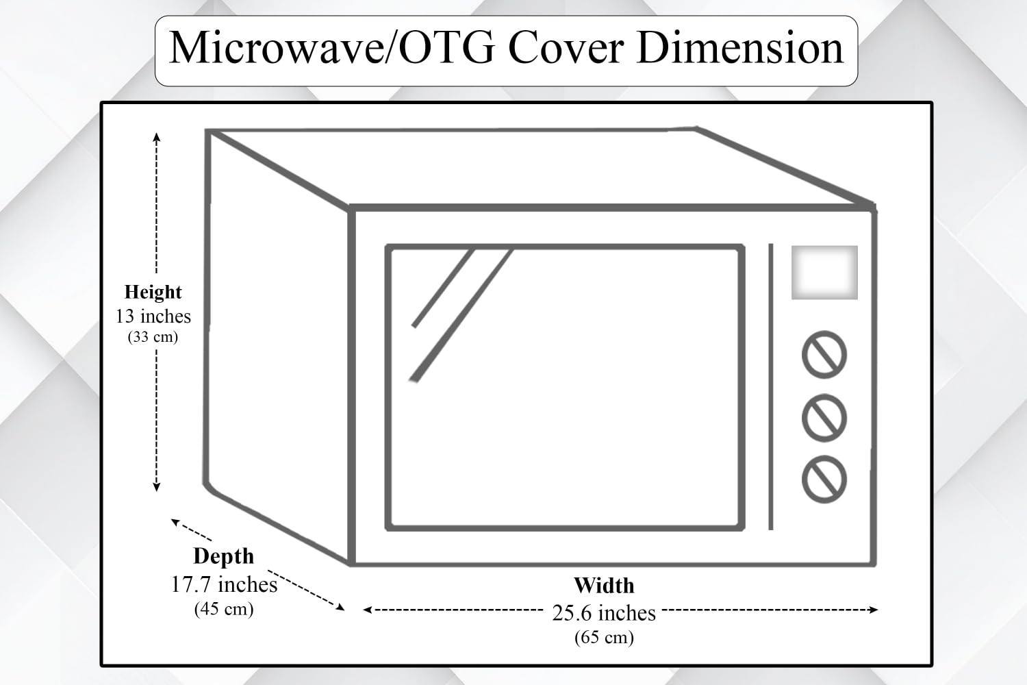 The Furnishing Tree OTG cover compatible for Morphy Richards 60 Liters OTG 60RCSS, Waterproof, Dustproof, Wipeable, Cover Size In CM: (65x45x33), Analog Pattern Black — Amazon image 2