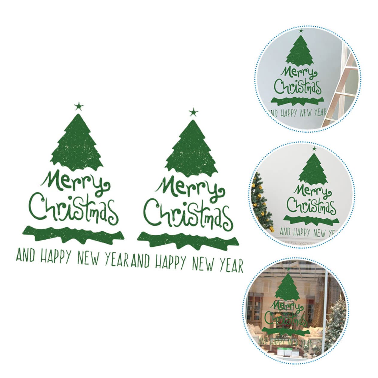 Amosfun 5 Juegos Vinilo Decorativo Árbol De Navidad Ventana Fiesta De Navidad Adornos Navideños Para El Dormitorio Calcomanías Decoración Navideña Green De Polivinilo 2 Hojas * 5
