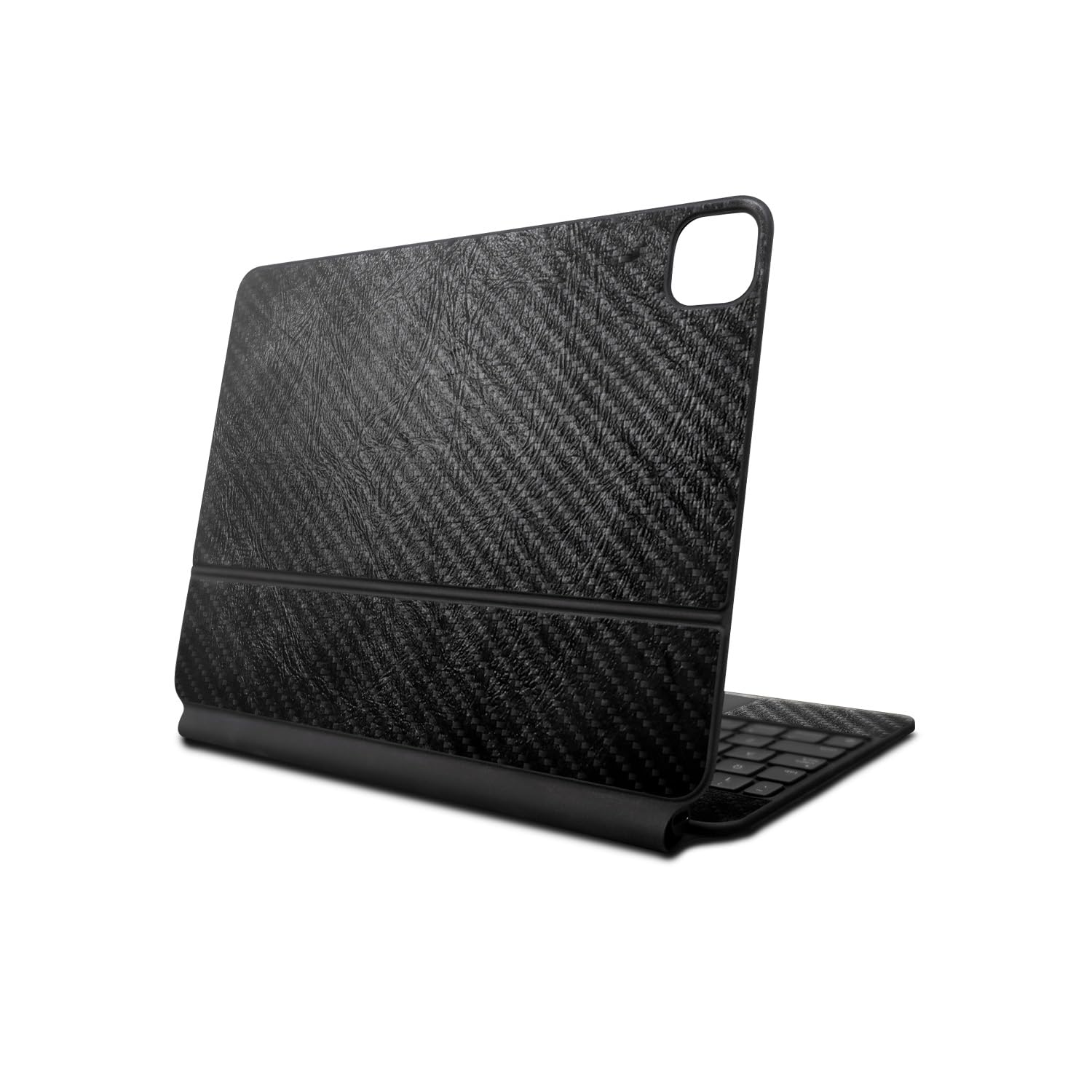 Carbon Fiber Skin Compatible With Apple Magic Keyboard for iPad Pro 13‑inch (M4) 2024 - Black Leather - Premium 3M Vinyl Protective Wrap Decal Cover - Easy To Apply | Crafted in the USA by MightySkins
