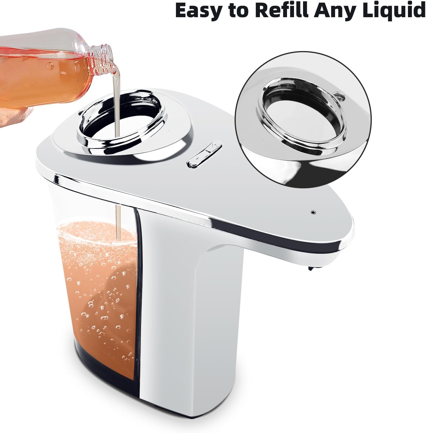 Dispensador automático de jabón, dispensador de jabón de manos y platos sin contacto, funciona con pilas, dispensador de jabón líquido con sensor, 480 ml para fregadero de cocina, baño