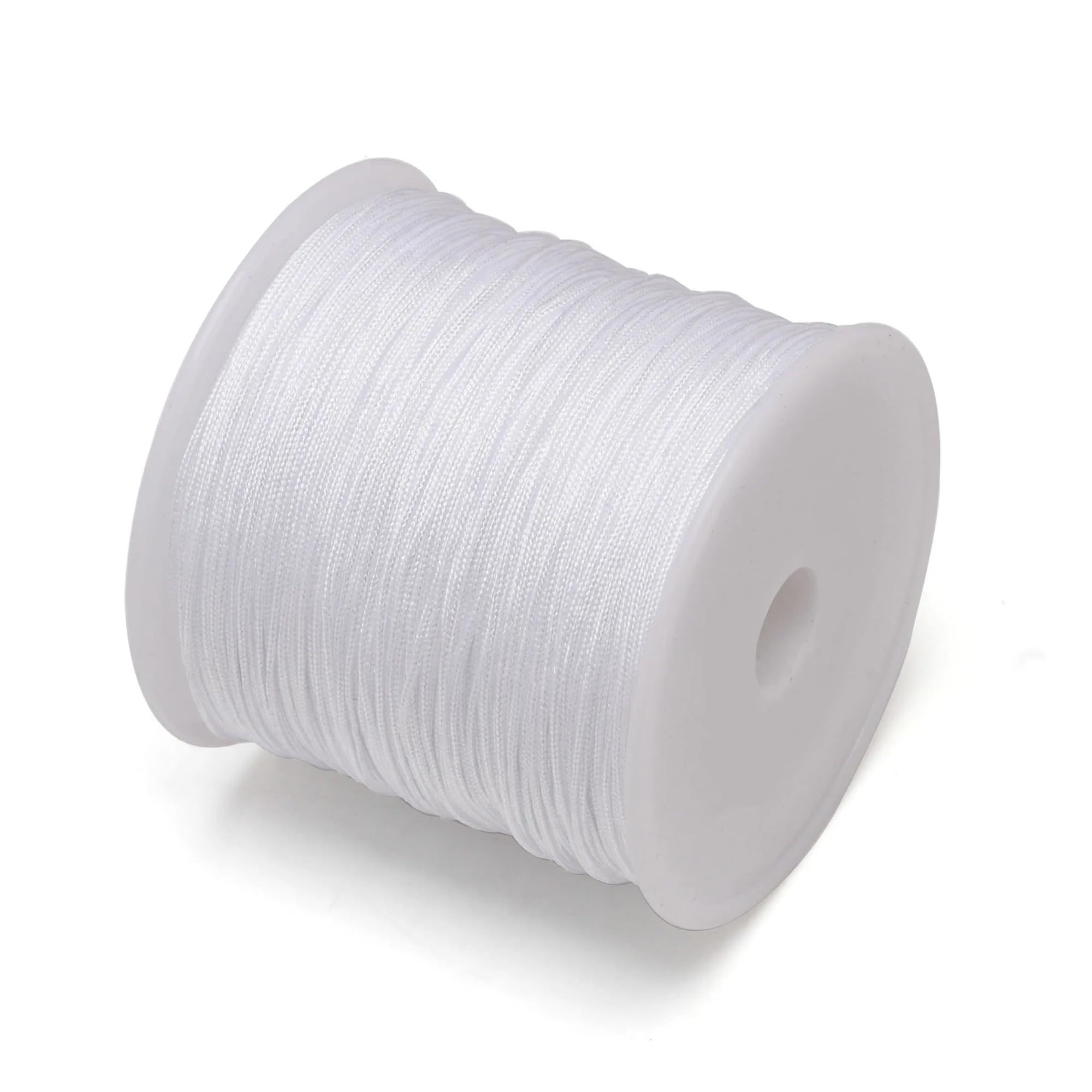 Nylon Cord Thread 5pcs 100yard 0.8mm Nylon Beading Cord Black Chinese Knot Rattail Macrame String Roll for Jewelry Making for Making Bracelet, Necklace, Chinese Knot(Bleach)