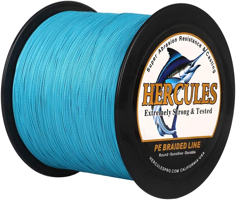 HERCULES Cost-Effective Super Strong 4 Strands Braided Fishing Line 6LB to 100LB Test for Salt-Water, 109/328 / 547/1094 Yards (100M / 300M / 500M / 1000M), Diam# 0.08MM - 0.55MM, Hi-Grade